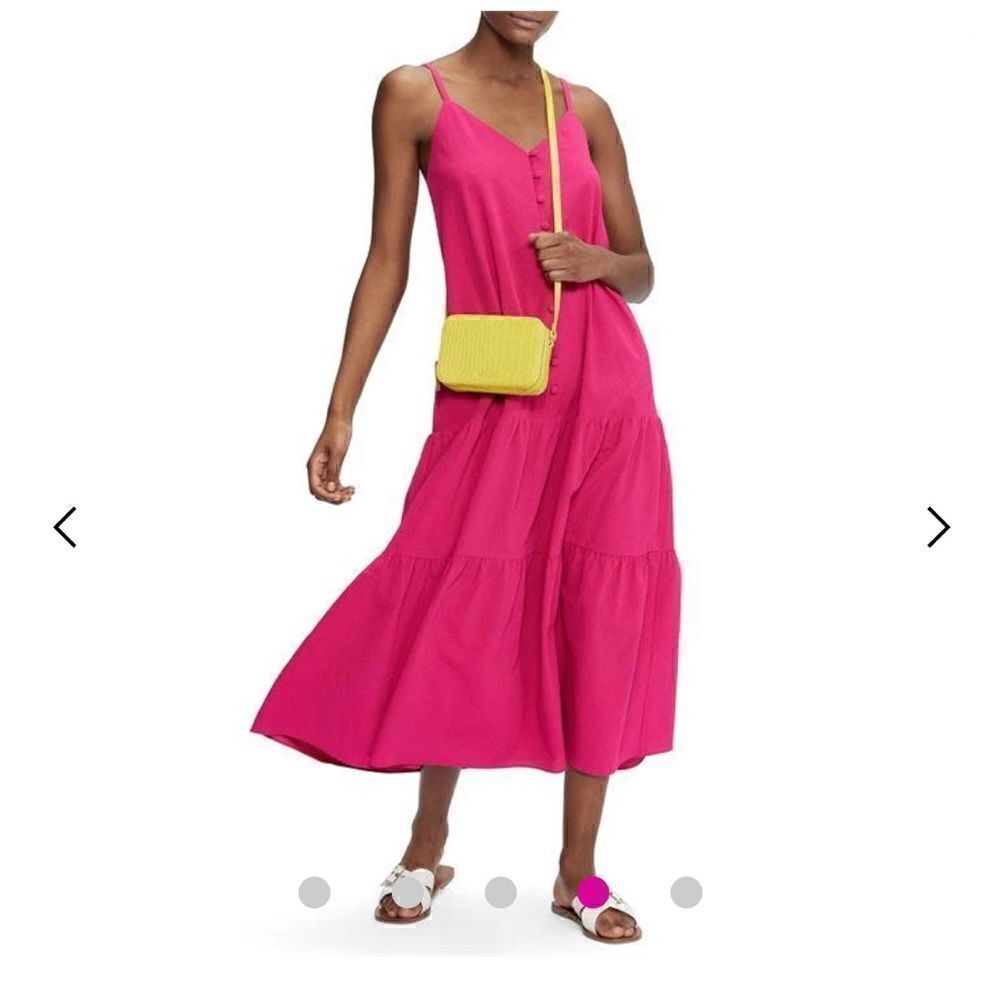 Ted Baker Luaan Button Through Cami Dress Deep Pink Size 2 - US 4-6
